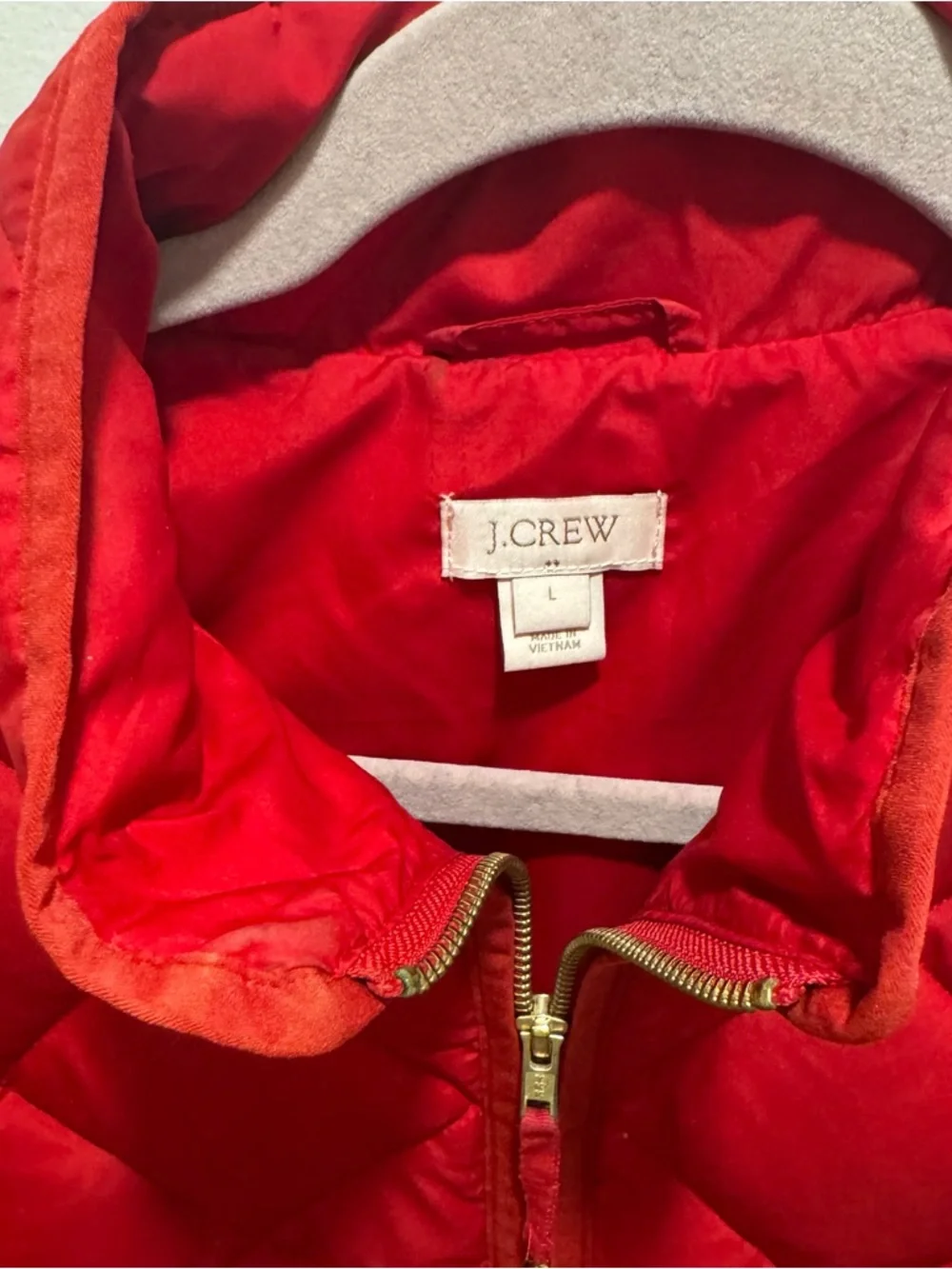 J. Crew Factory Quilted Red Puffer Vest - Picture 3 of 5